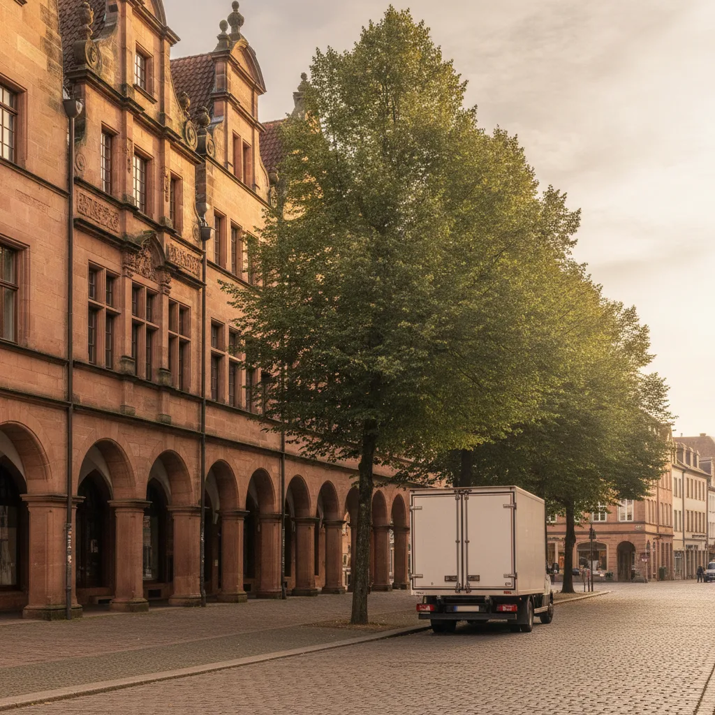 Beiladung ab Münster – Transporter am Prinzipalmarkt